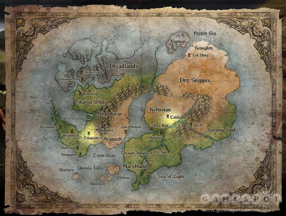 《暗黑破坏神3》游戏世界地图公开
